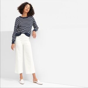 Everlane Wide Leg Crop Utility White Pant Size 4